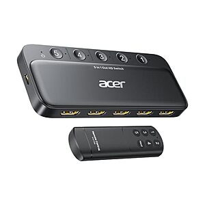 acer HDMI Switch 5-in-1 Out 4K@60Hz w/ Remote $20 + Free S&H w/ Prime