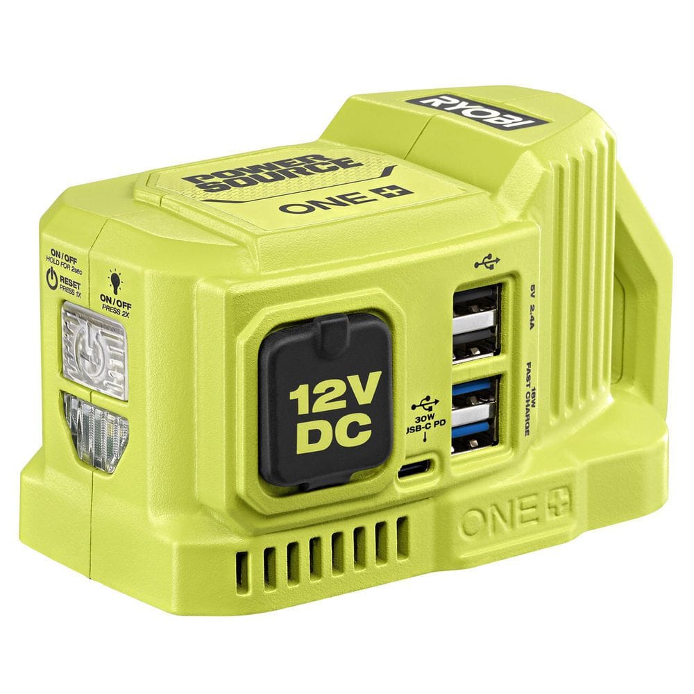 RYOBI ONE+ 18-Volt 120-Watt Push Start Power Source with 12-Volt Outlet (Tool-Only) $59.97