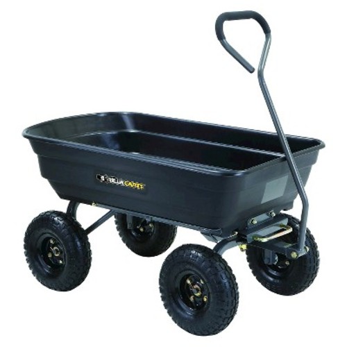 Gorilla Carts Gor4ps Poly Garden Dump Cart 600lb Capacity Black