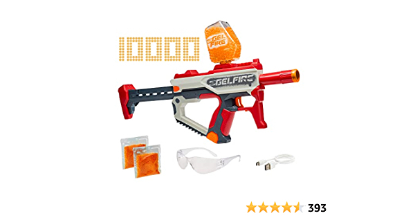 Nerf Pro Gelfire Mythic Full Auto Blaster & 10,000 Gelfire Rounds, 800 Round Hopper, Rechargeable Battery, Eyewear, Ages 14 & Up - $43.99