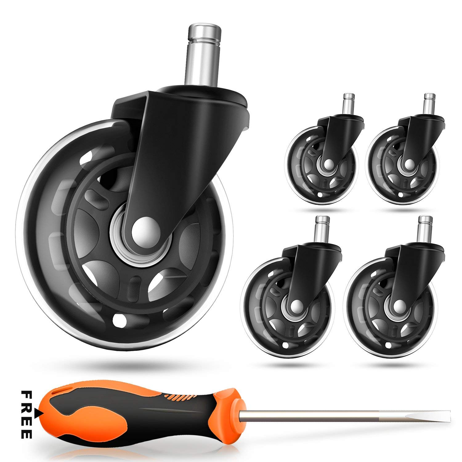 16 99 Fs Office Chair Caster Wheels Set Of 5 650 Lbs Total
