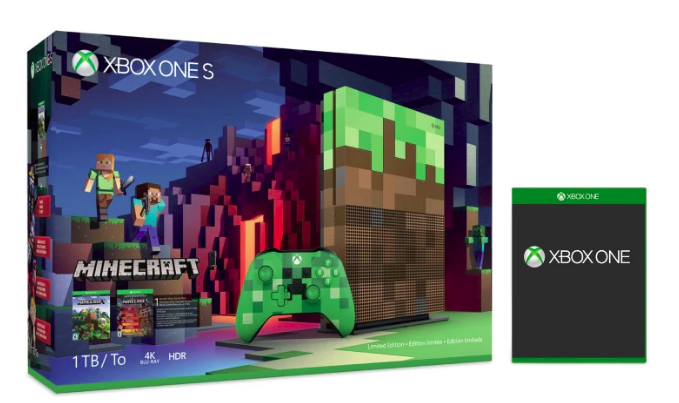 Xbox One S 1TB Console – Minecraft Limited Edition Bundle + 2 Free Select Games $329