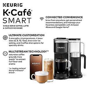 Keurig K-café Smart Single-serve Coffee Maker With Wifi Compatibility, 6  Brew Sizes - Black : Target