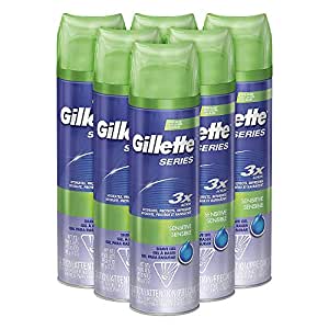 6 pack Gillette Series 3X Shave Gel Sensitive $6.56