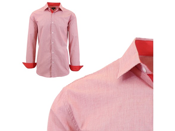 Men's Long Sleeve Slim-Fit Patterned Dress Shirts $10.99