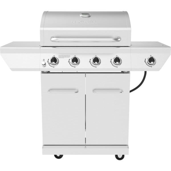 Nexgrill 4-Burner Propane Gas Grill in Stainless Steel with Side Burner $199