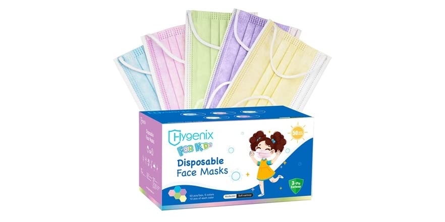 Hygenix Kids Disposable Masks (50 count) - $10.20 - Free shipping for Prime members - $10.20