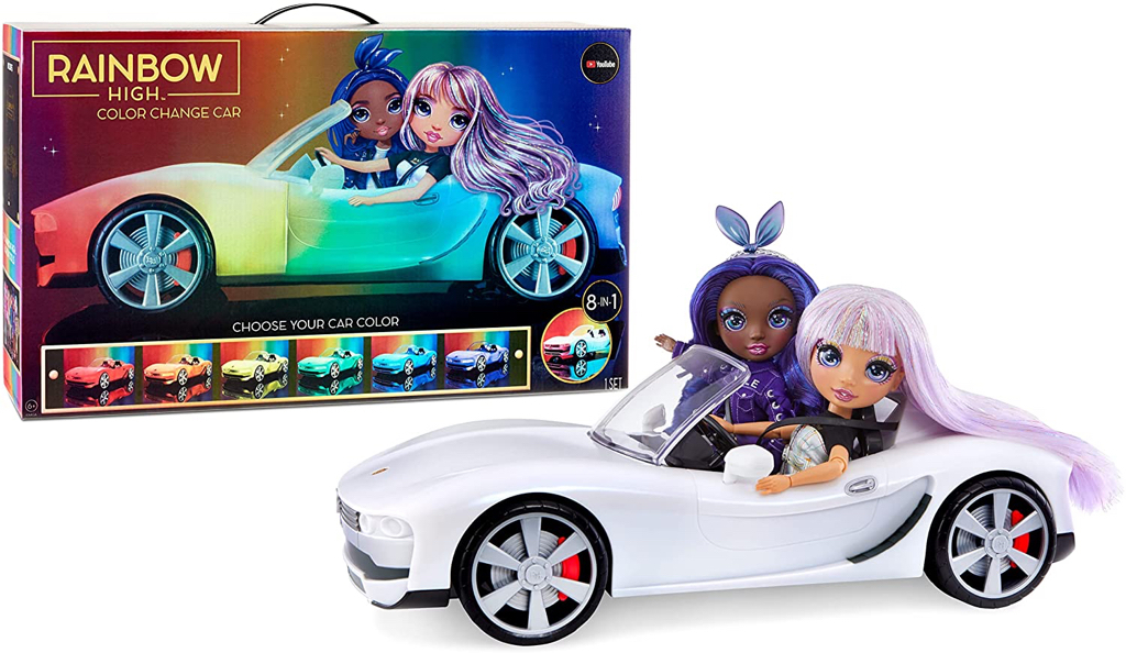 Rainbow High Color Change Car - Convertible Vehicle, 8-In-1 Light-Up, Multicolor, Fits 2 Fashion Dolls- Great Toy Gift for Girls Ages 6-12+ - Walmart.com - $29.88