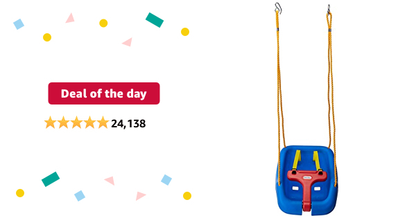 Deal of the day: Little Tikes 2-in-1 Snug 'n Secure Blue Swing With Adjustable Strap, Indoor and Outdoor Playing Time, Perfect For Baby and Toddler Swing-Set | Boys and G - $16.59