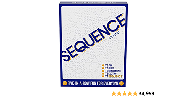 SEQUENCE- Original SEQUENCE Game with Folding Board, Cards and Chips by Jax ( Packaging may Vary ) White, 10.3" x 8.1" x 2.31" - $11.47