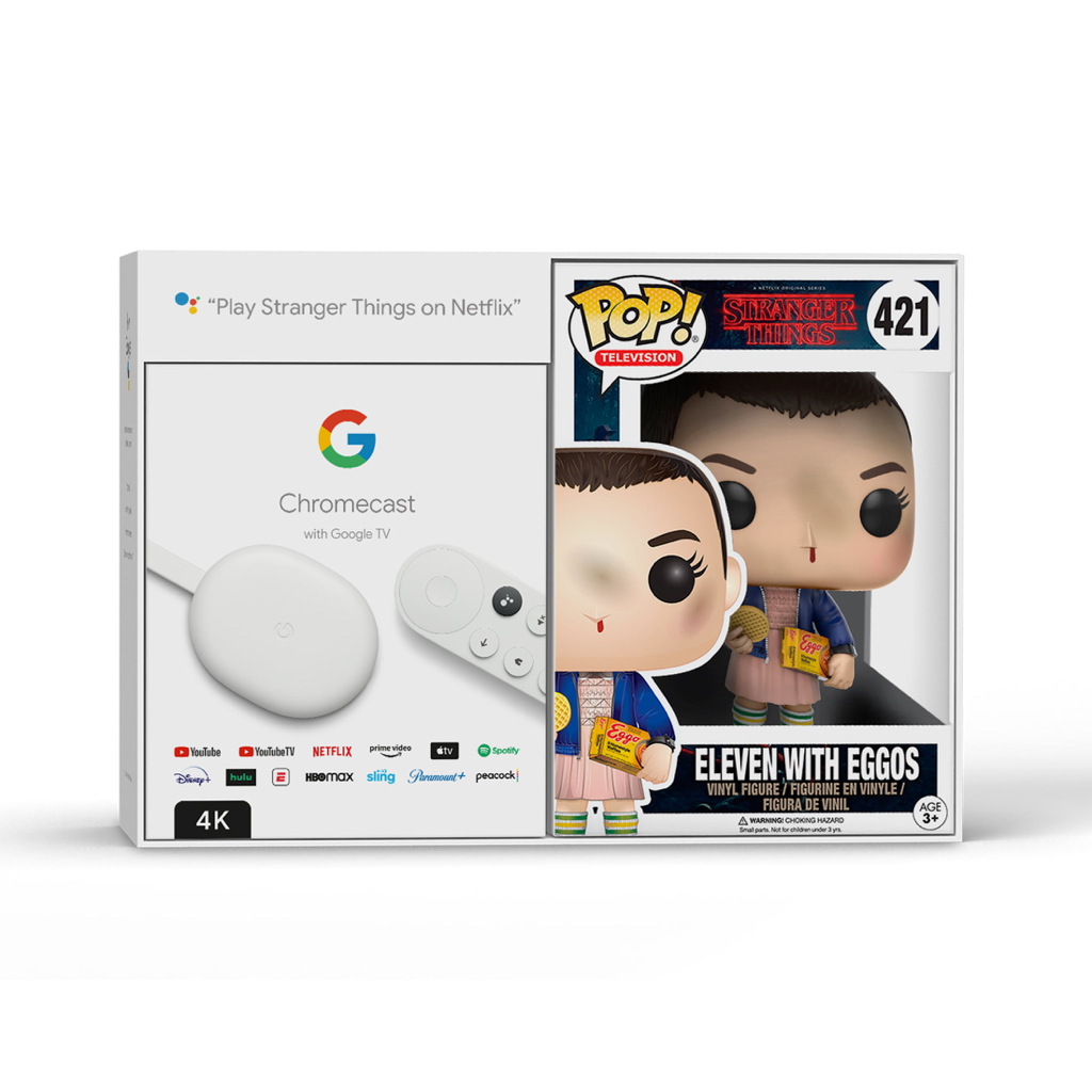 Chromecast with Google TV (4K) Streaming Media Player - with Funko POP! TV Stranger Things Eleven with Eggos - Walmart.com