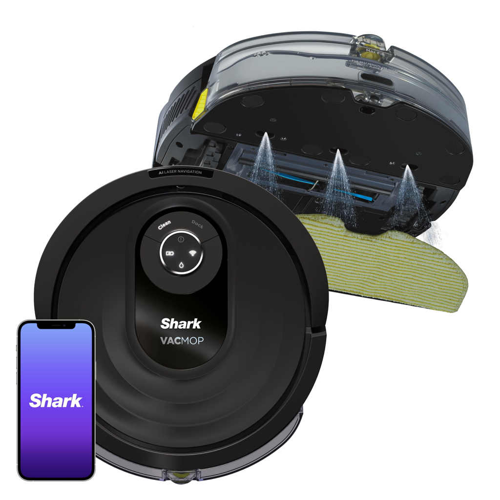Shark AI VACMOP Wi-Fi Connected Robot Vacuum and Mop with LIDAR Navigation, RV2002WD - $188