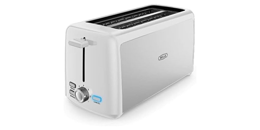 BELLA 4 Slice Long Slot Toaster - White - $9.99 - Free shipping for Prime members