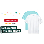 Amazon Essentials Men's Regular-Fit Short-Sleeve Crewneck T-Shirt, Pack of 2 - $8.90