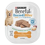 $0.5 Walmart cash + Beneful IncrediBites Pate Wet Dog Food for Small Dogs, Natural Chicken &amp; Bacon Flavor in Savory Gravy, 3.5 oz Tub - $1.06