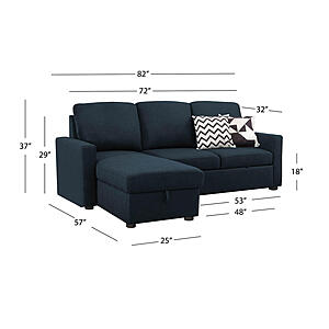 Abbyson living lincoln fabric reversible storage sectional with pullout bed sale