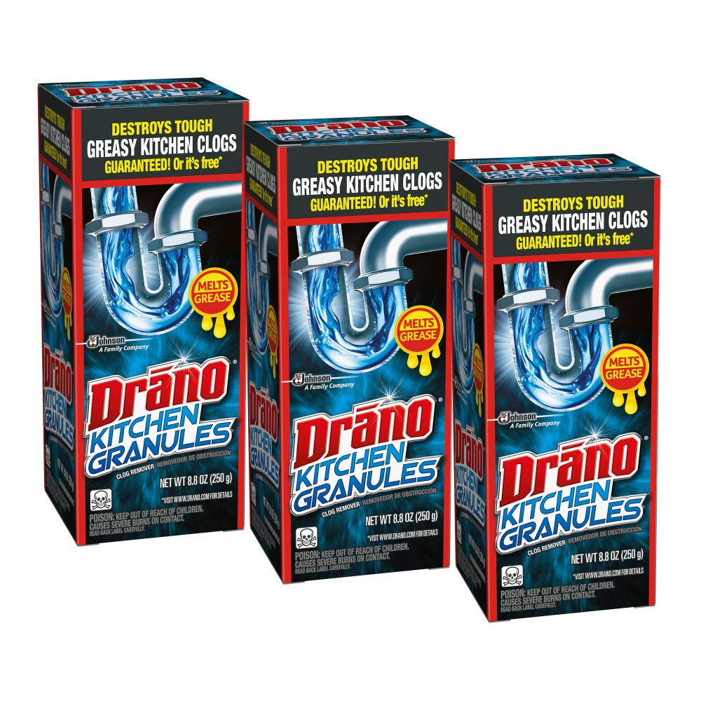 3-Pack 8.8-Oz Drano Kitchen Granules Clog Remover $10.69 w/ Subscribe & Save