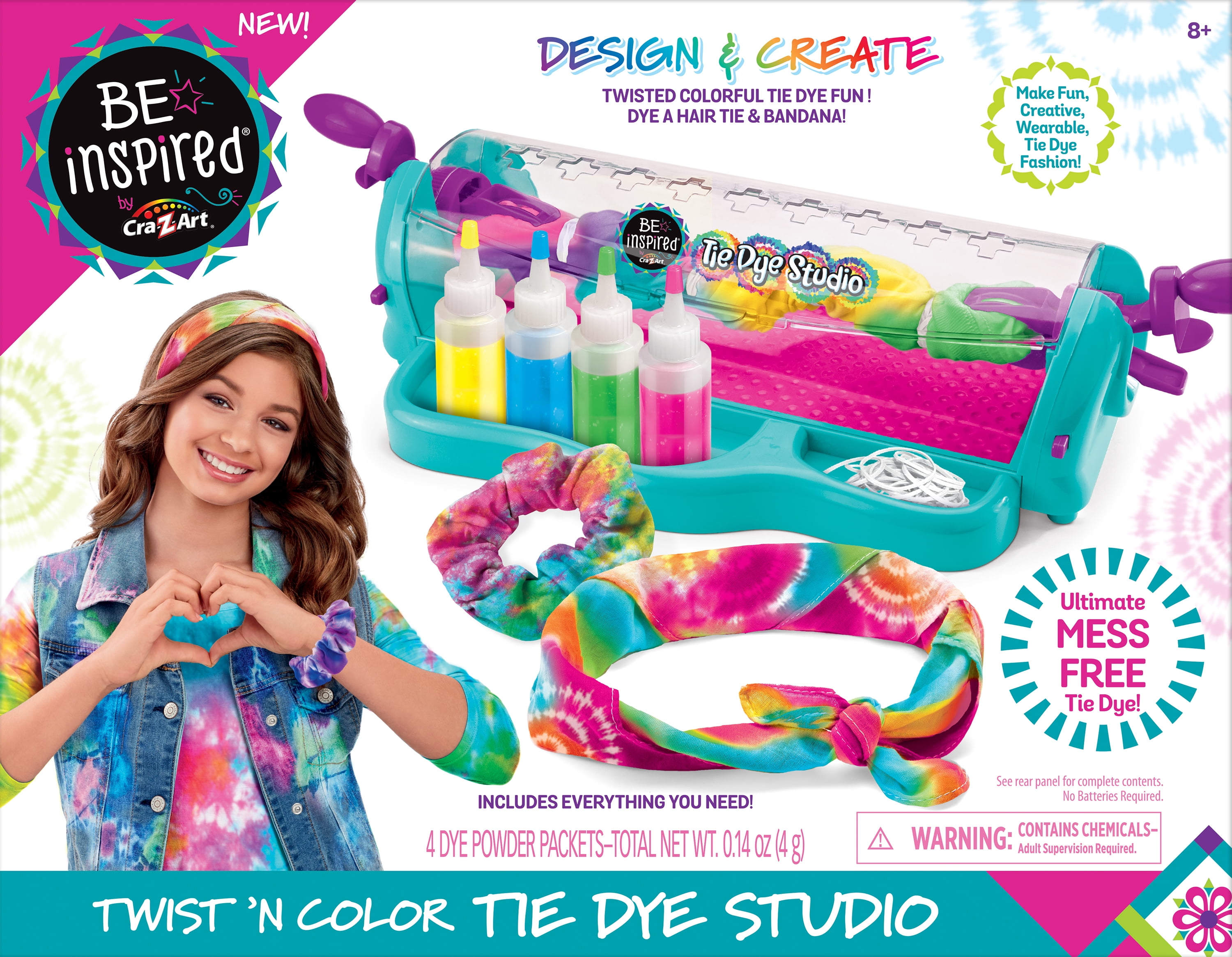 CraZArt Be Inspired Unisex Twist & Color Tie Dye Studio Kit 9 + Free