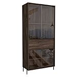 Page Pantry Cabinet w/Glass Doors (Brown) $152 + Free Shipping $151.89