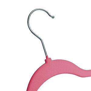 Pink Slim-Profile Non-Slip Velvet Hangers (25-Pack)