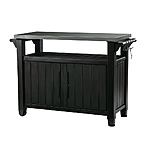 Keter Unity XL Resin Serving Station, All-Weather Plastic and Metal Grill, Storage and Prep Table, Graphite - $115