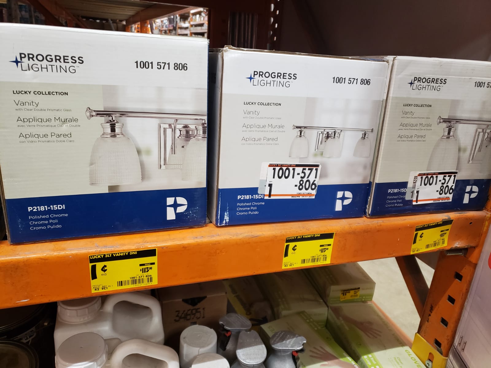 YMMV Home Depot Clearance Vanity Light Fixtures 0.01 In Store Only