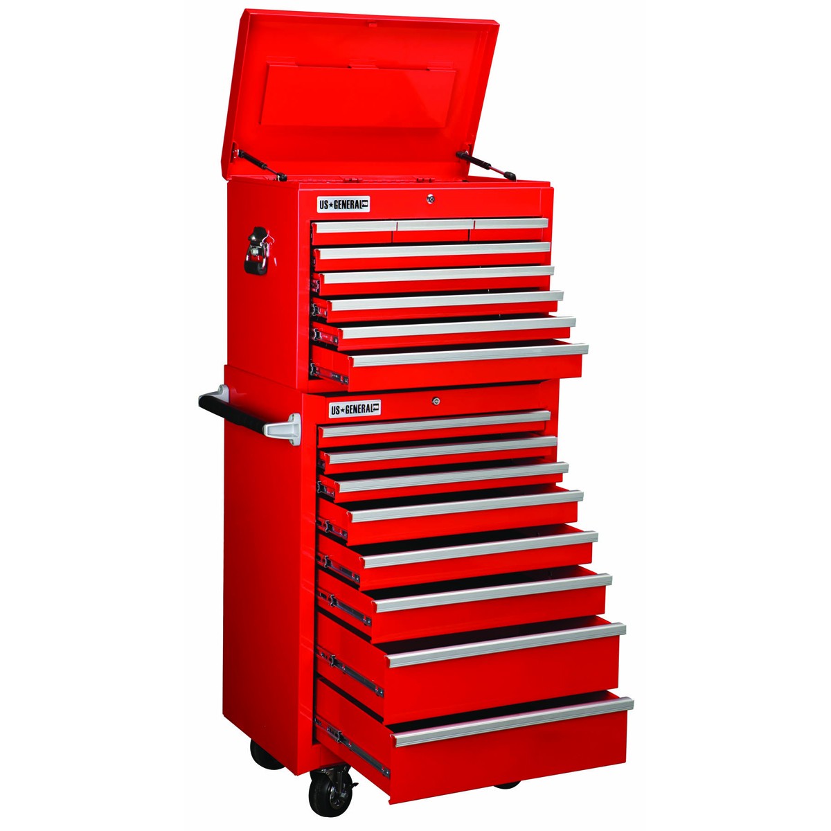 Harbor Freight US General Pro 26 Inch 16 Drawer Glossy Red Roller 