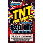 TNT Fireworks $20 off a $100 purchase at ANY Supercenter!!