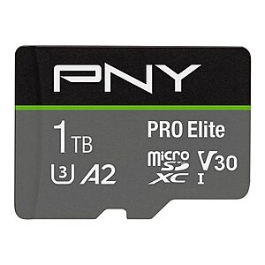 PNY 1TB PRO Elite Class 10 U3 V30 microSDXC Flash Memory Card