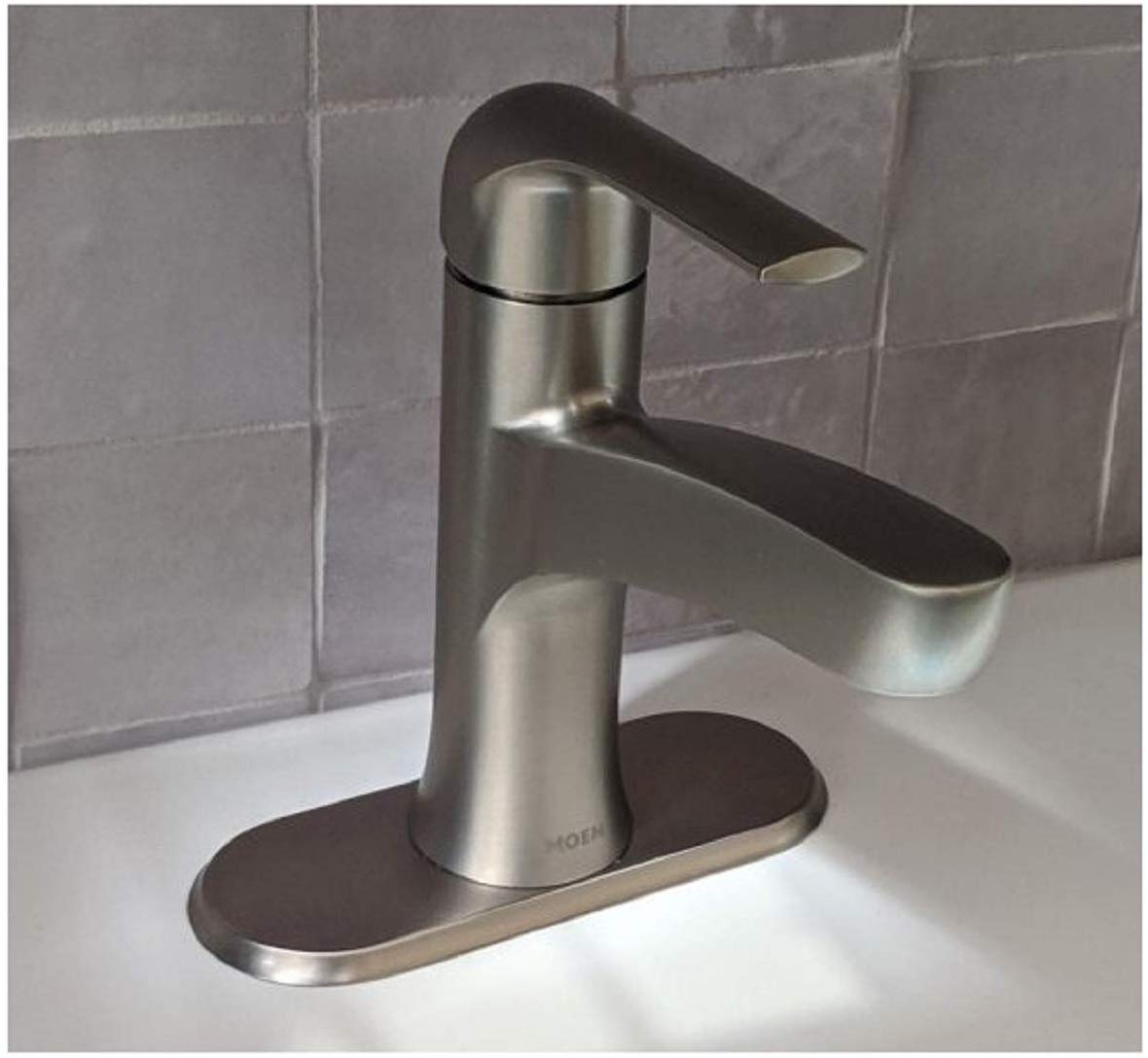 Moen Tilson Single Handle Bathroom Faucet in Brushed Nickel $19.97 @ Costco B&M YMMV (membership required)