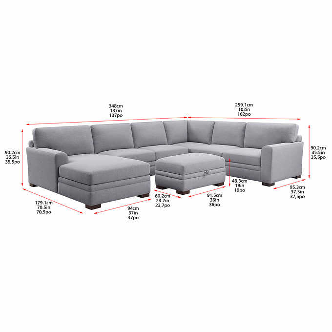Costco Members Thomasville Langdon Fabric Sectional with Storage