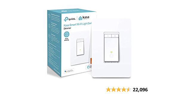 Kasa Smart Dimmer Switch HS220, Single Pole, Needs Neutral Wire, 2.4GHz Wi-Fi Light Switch Works with Alexa and Google Home, UL Certified, No Hub Required - $13.99