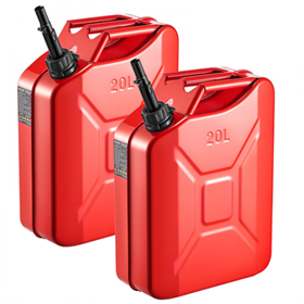VEVOR 2-Pack 5.3-gal Metal Fuel Jerry Cans w/ Spouts $42 + Free S&H