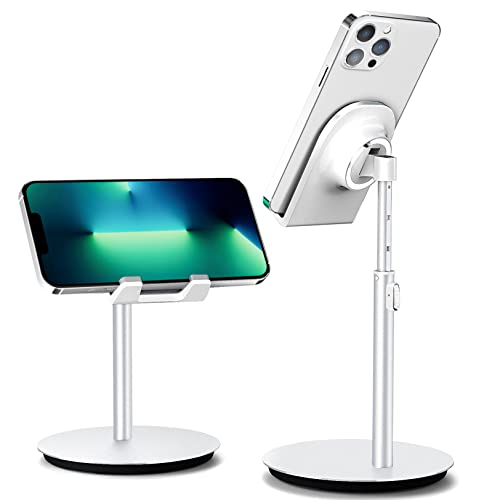 $6.59 KTRIO Adjustable Cell Phone Stand for Desk, Foldable Phone Holder Compatible with iPhone 13 Pro Max 11 12 XR 8 7 SE, Pad, Tablet, Smartphone - Silver - $6.59 at Amazon