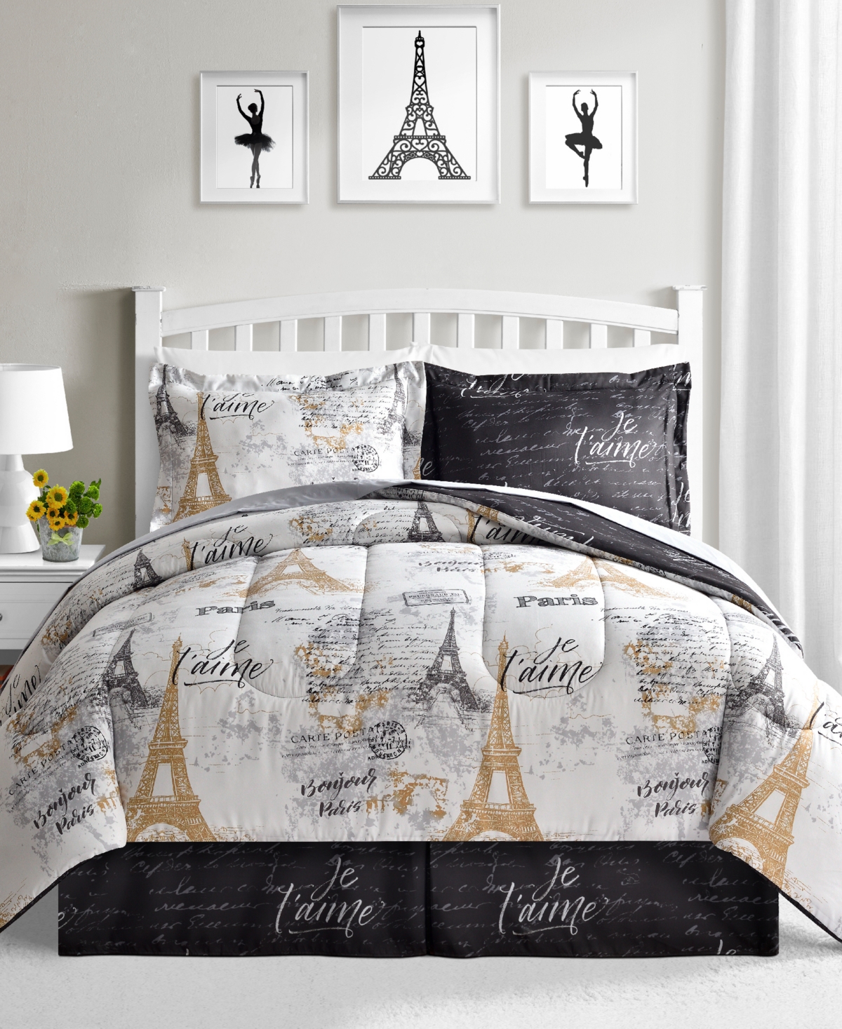 [LIMITED TIME SPECIAL] Fairfield Square Collection Paris Gold Reversible 8 Pc. Comforter Sets, Created for Macy's $34.99