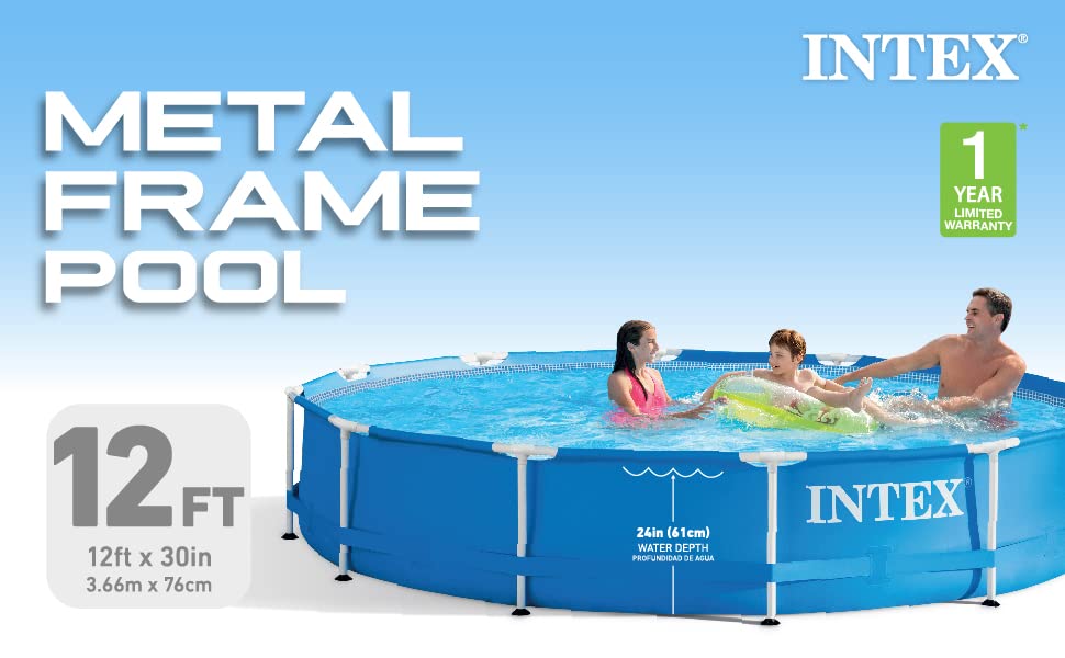 Intex Above Ground 12 Foot x 30 Inches Metal Frame Pool $130