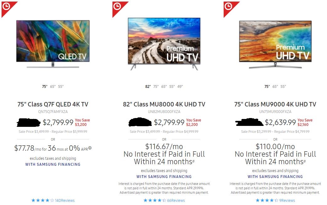 Samsung UN82MU8000 82" 4K UHD LED TV for $2,429 - corp emp discount A/C