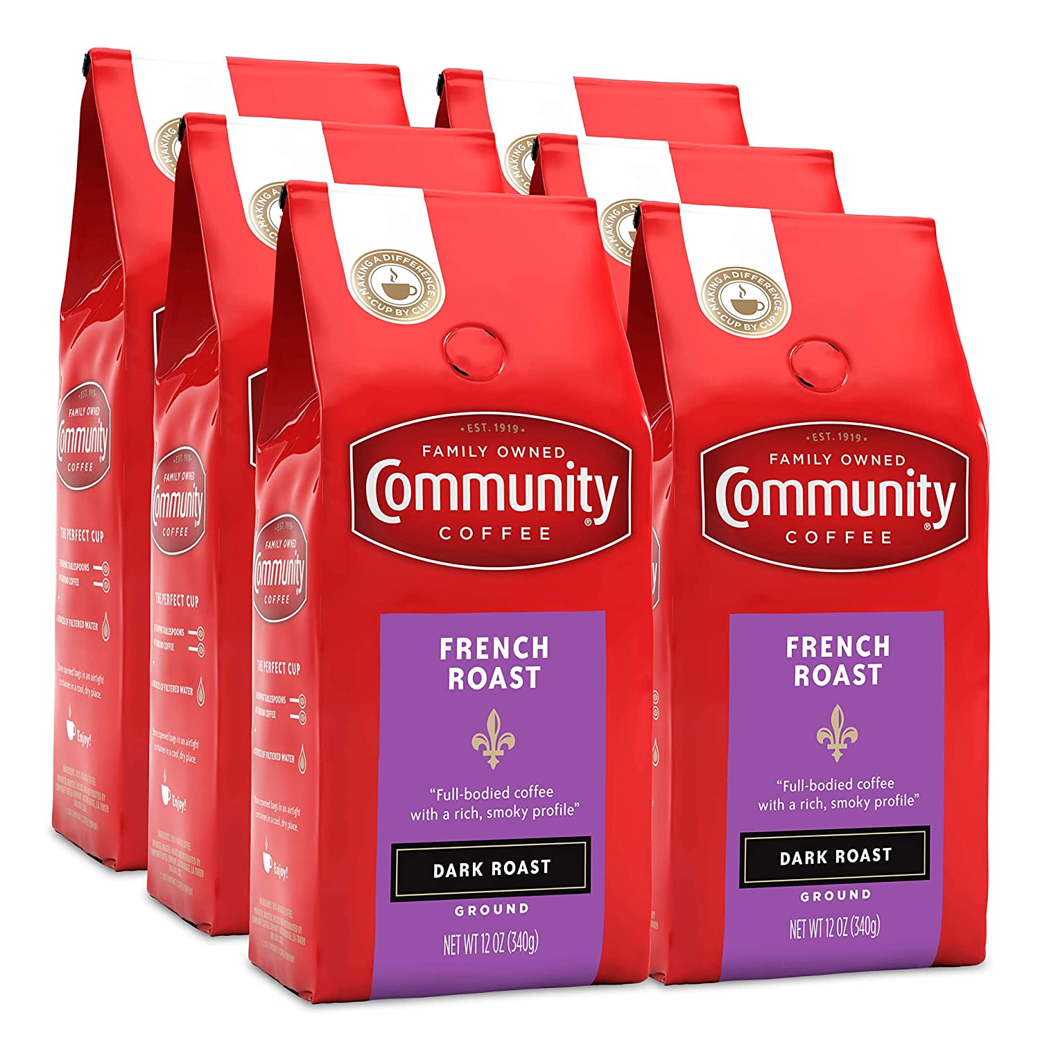 6-Pack 12-Oz Community Coffee French Roast Extra Dark Roast Ground Coffee $16.58 or Less w/ S&S + Free S&H w/ Prime or orders  $25+ ~Amazon