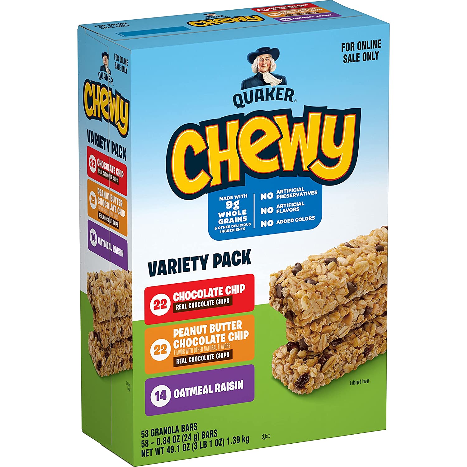 58-Count Quaker Chewy Granola Bars (3 Flavor Variety Pack) $7.80 or Less w/ S&S + Free S&H w/ Prime or orders $25+ ~ Amazon