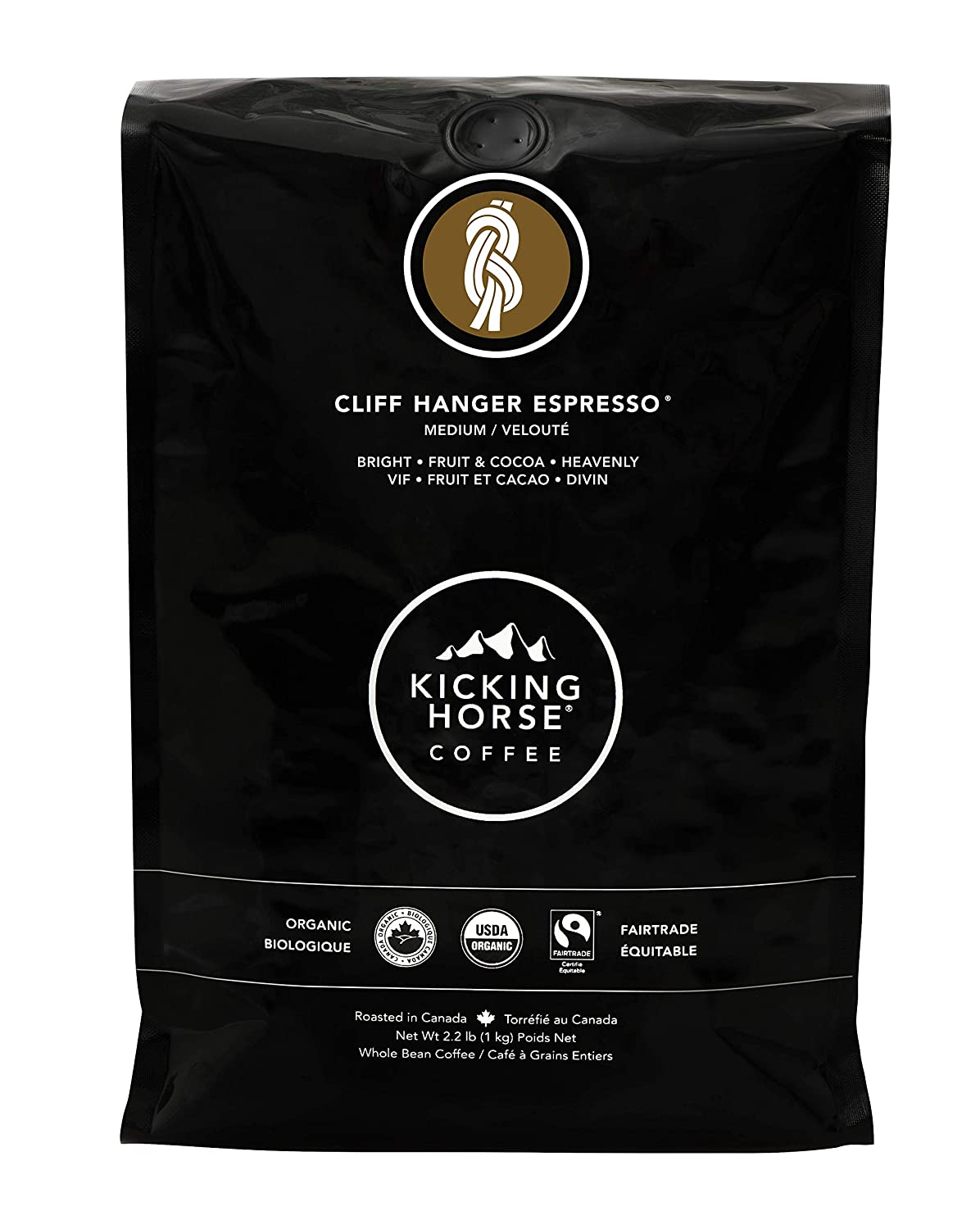 2.2-lbs Kicking Horse Coffee Cliff Hanger Espresso Organic Whole Bean Coffee (Medium Roast) $15.82 w/ S&S + Free S&H w/ Prime or orders $25+ ~ Amazon