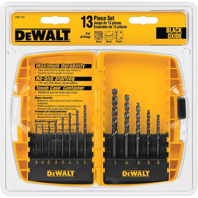 13-Piece DeWALT Assorted Black Oxide Coated HSS Twist Drill Bit Set $5.98 + Free Store Pickup ~ Lowe's