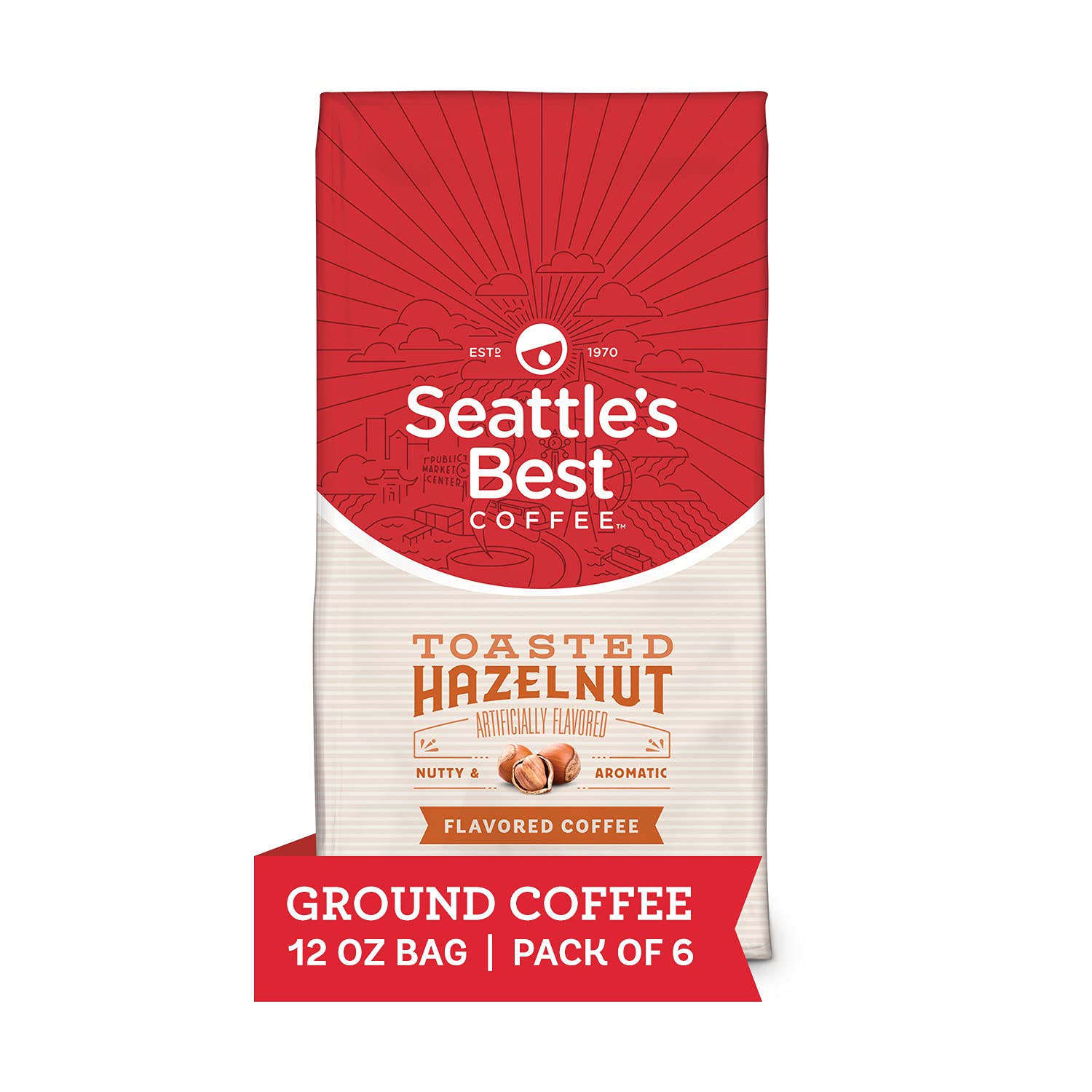 6-Pack 12-Oz Seattle's Best Coffee Toasted Hazelnut Flavored Medium Roast Ground Coffee $16.72 w/ S&S + Free S&H w/ Prime or orders $25+ ~ Amazon