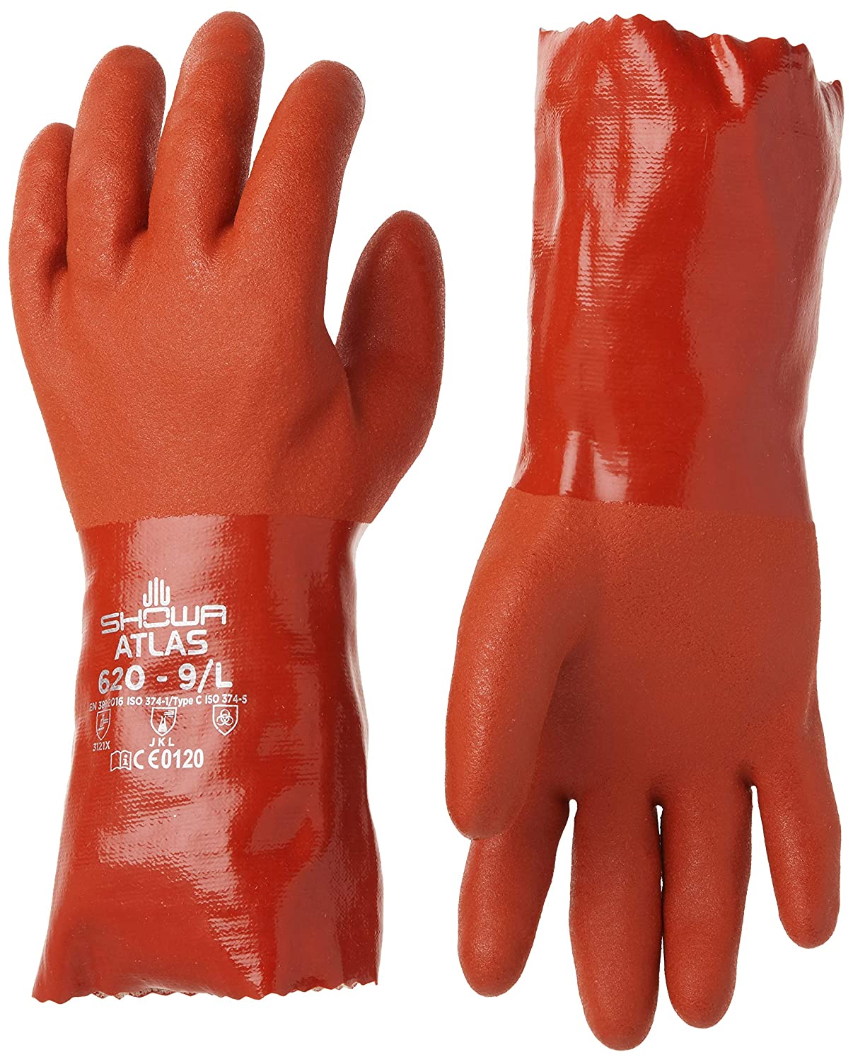 12Pairs Showa Atlas 620 Fully Coated DoubleDipped PVC Glove w