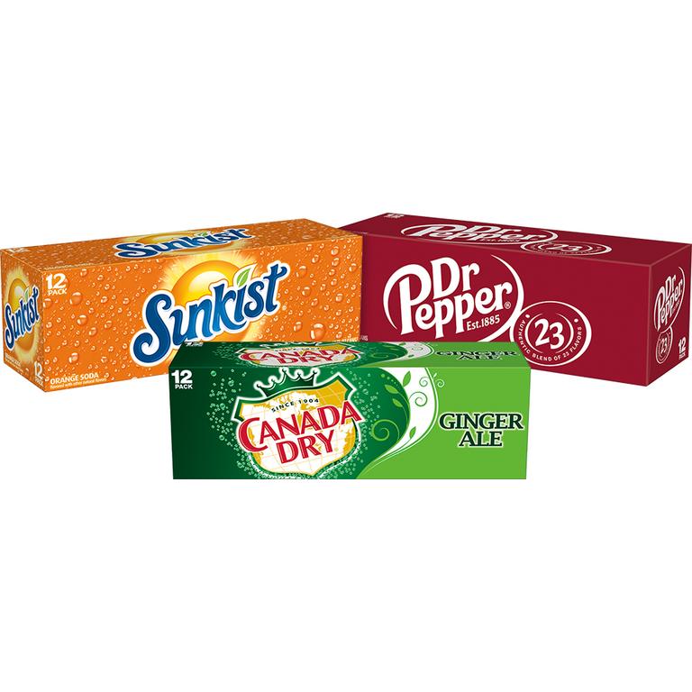 Dollar General 12 Pack Dr Pepper Canada Dry Sunkist Soda A W 7UP 