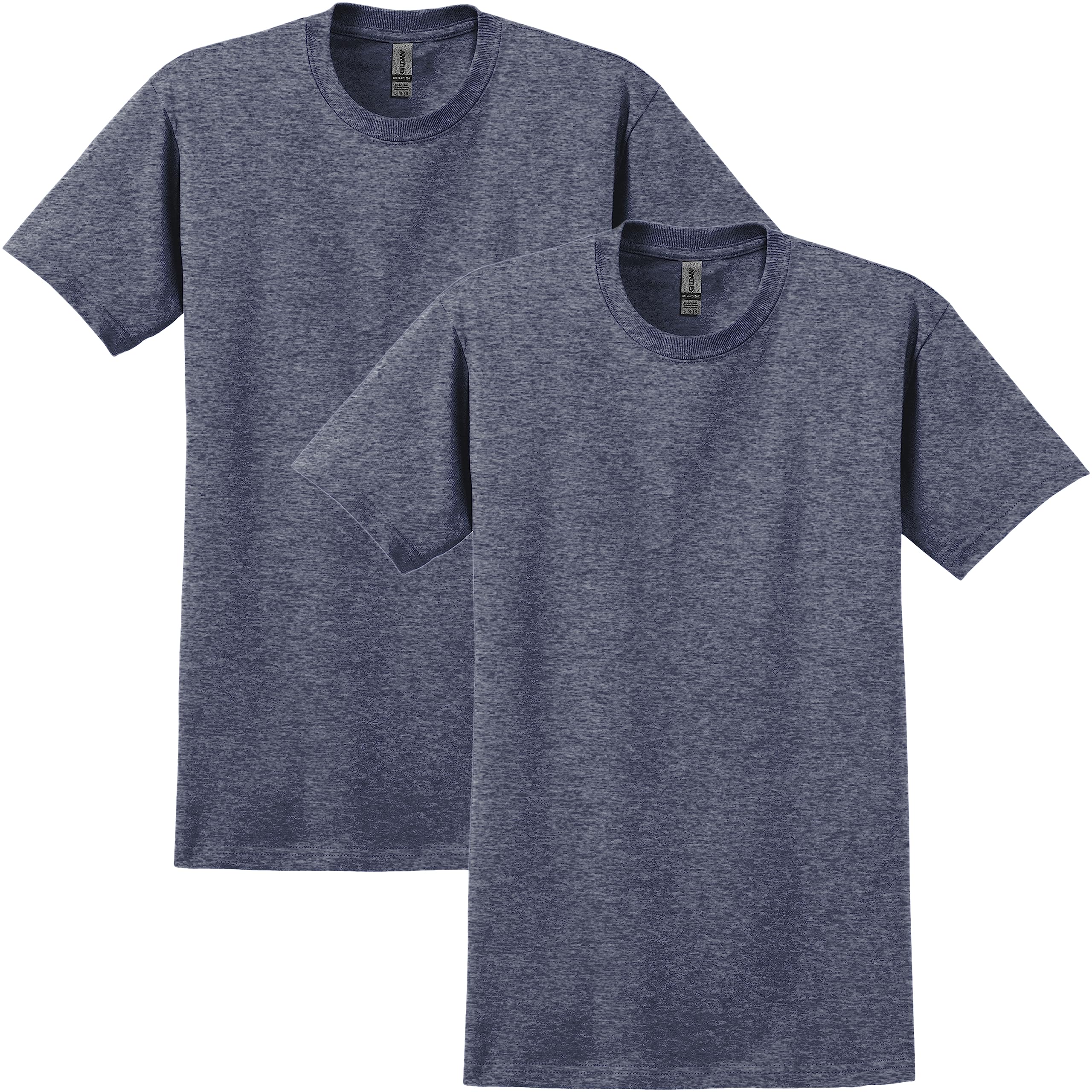 2-Pack Gildan Men's Ultra Cotton T-Shirt (Heather Navy, Medium)