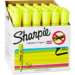 36-Count Sharpie Chisel Tip Highlighters (Fluorescent Yellow) $8