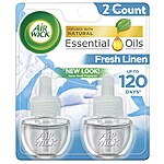2-Count 0.67-Oz Air Wick Plug-In Scented Oil Air Freshener (Fresh Linen) $1 + Free Store Pickup on $10+ Orders