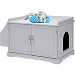 Best Choice Products Large Wooden Cat Litter Box Enclosure (Gray or White) $50 + Free Shipping