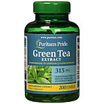 200-Count Puritan's Pride 315mg Green Tea Extract Capsules $3.95 w/ Subscribe &amp; Save &amp; More