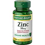 Nature's Bounty Vitamins & Supplements 40% Off: 100-Count 50mg Zinc Caplets $2.80 w/ Subscribe &amp; Save &amp; More